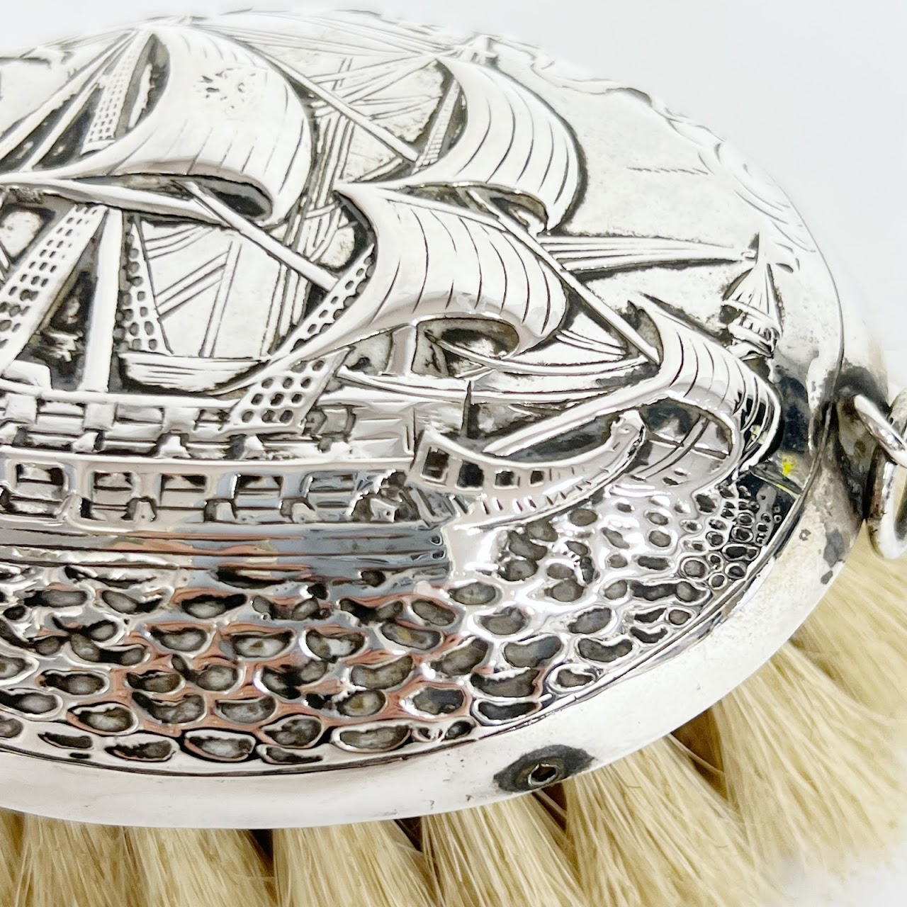 Dutch 833 Silver Antique Boar Bristle Brush