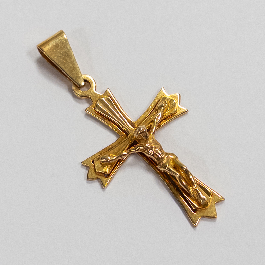 14K Gold Crucifix Pendant