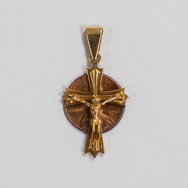 14K Gold Crucifix Pendant