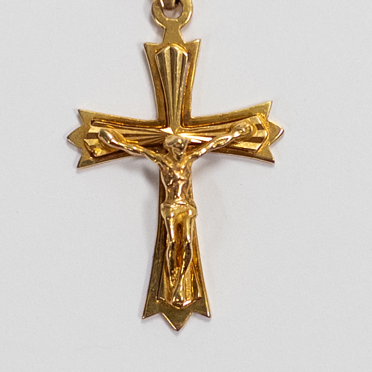 14K Gold Crucifix Pendant