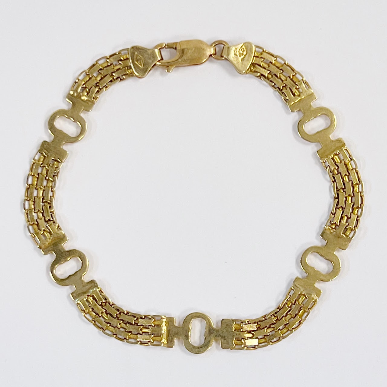 14K Gold Interconnected Chain Bracelet