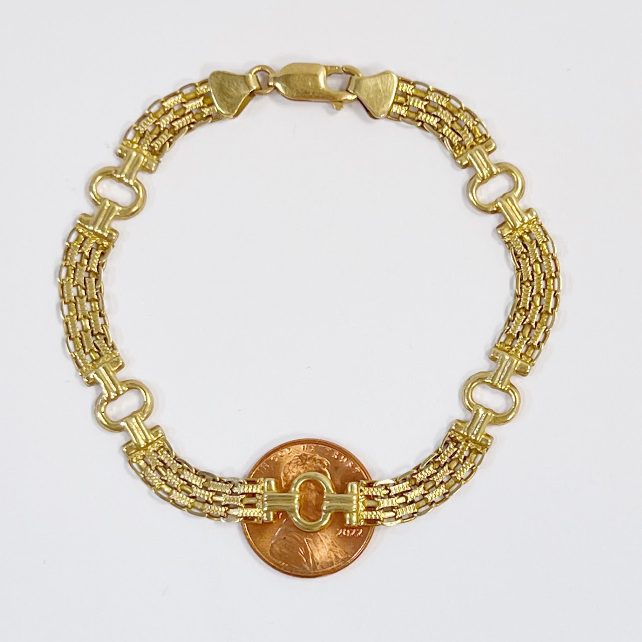 14K Gold Interconnected Chain Bracelet