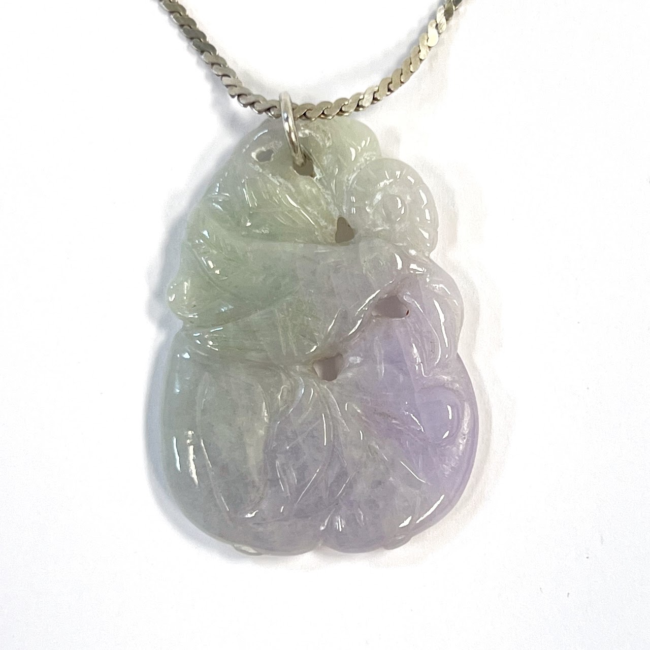 Sterling Silver and Lavender Jade Necklace