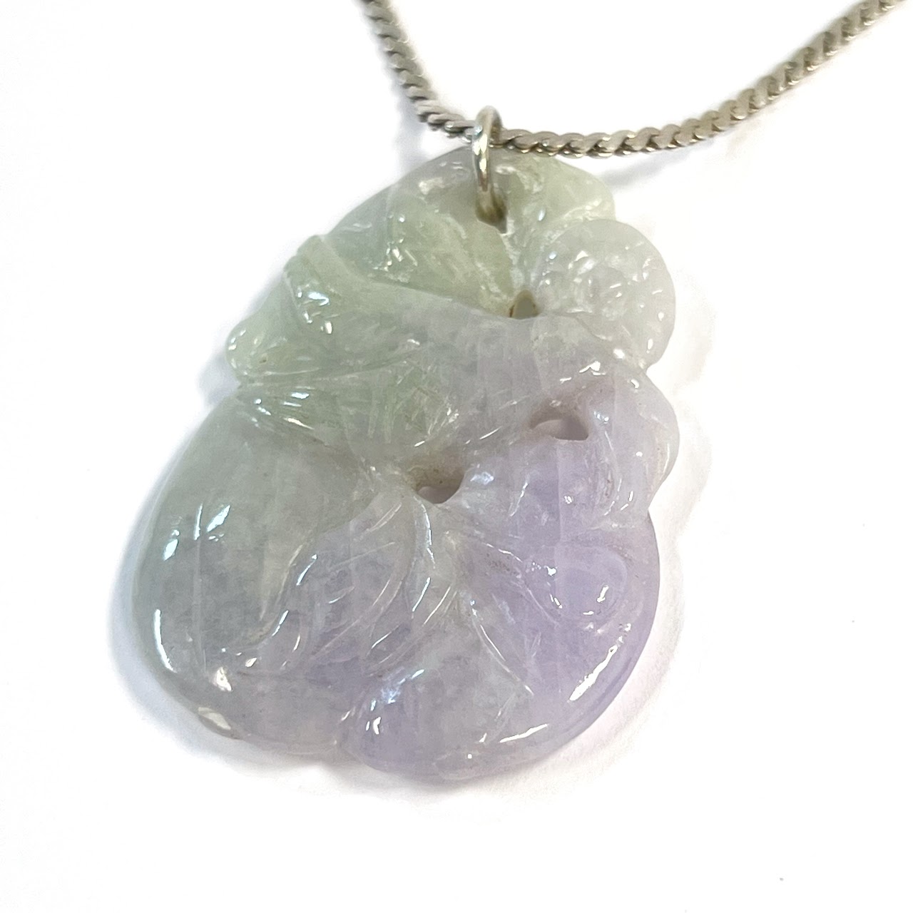 Sterling Silver and Lavender Jade Necklace