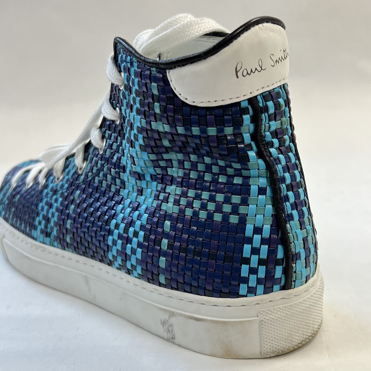 Paul Smith Woven Leather High Top Sneakers