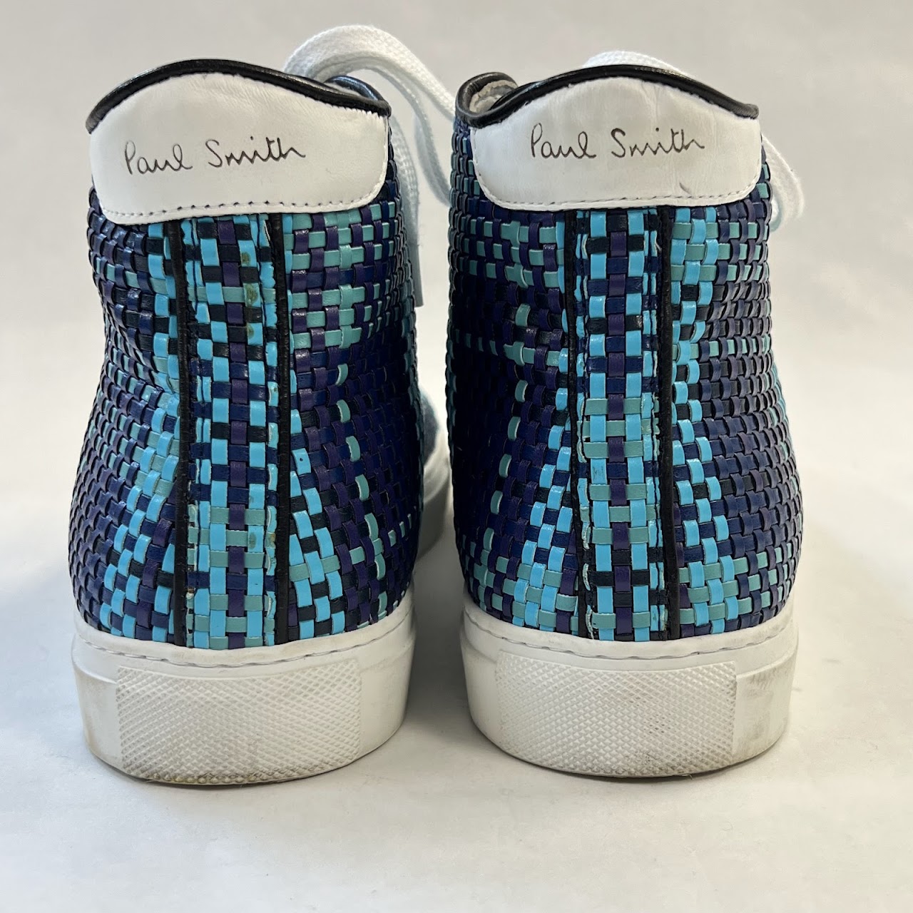 Paul Smith Woven Leather High Top Sneakers