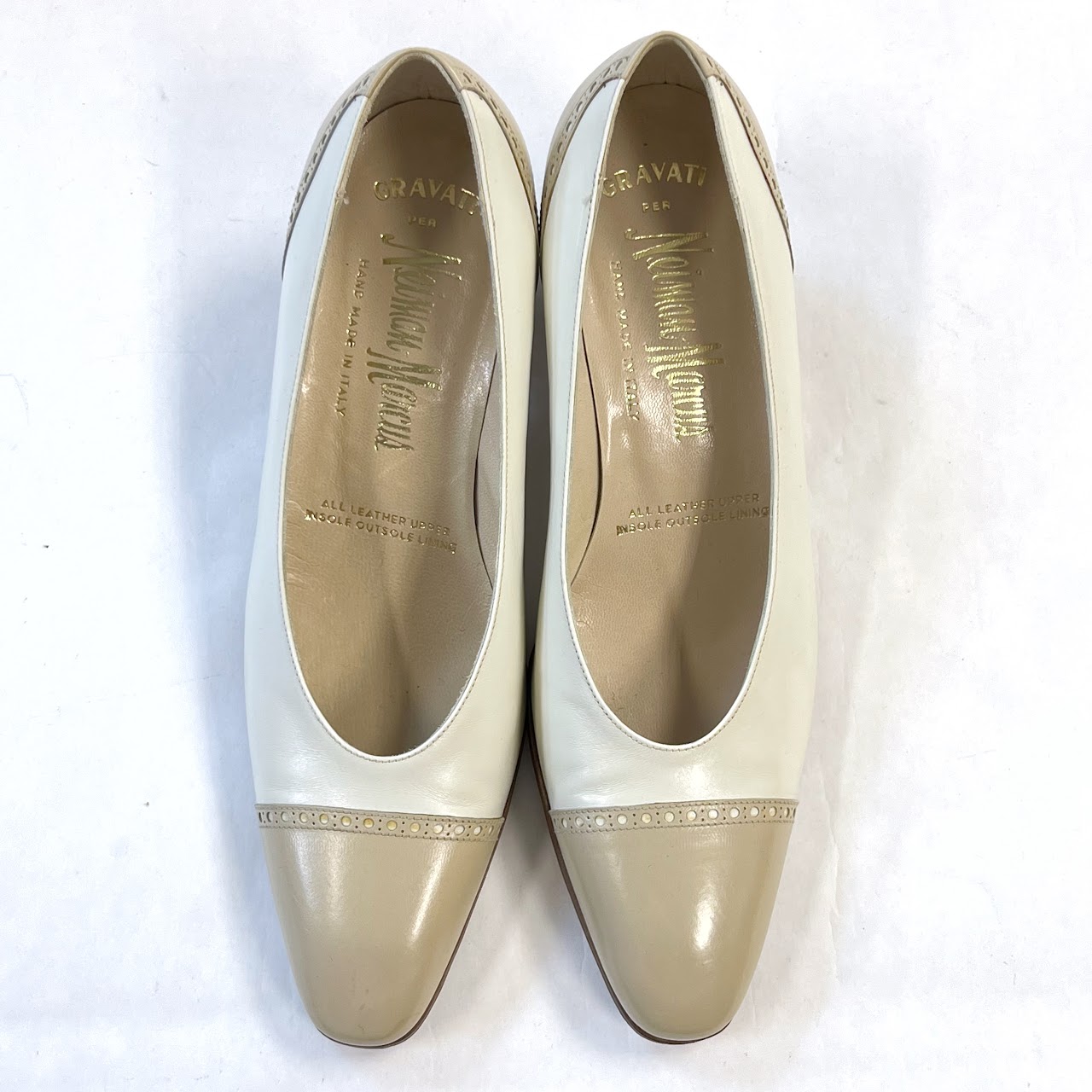 Neiman-Marcus Vintage Oxford Cap Toe Pumps