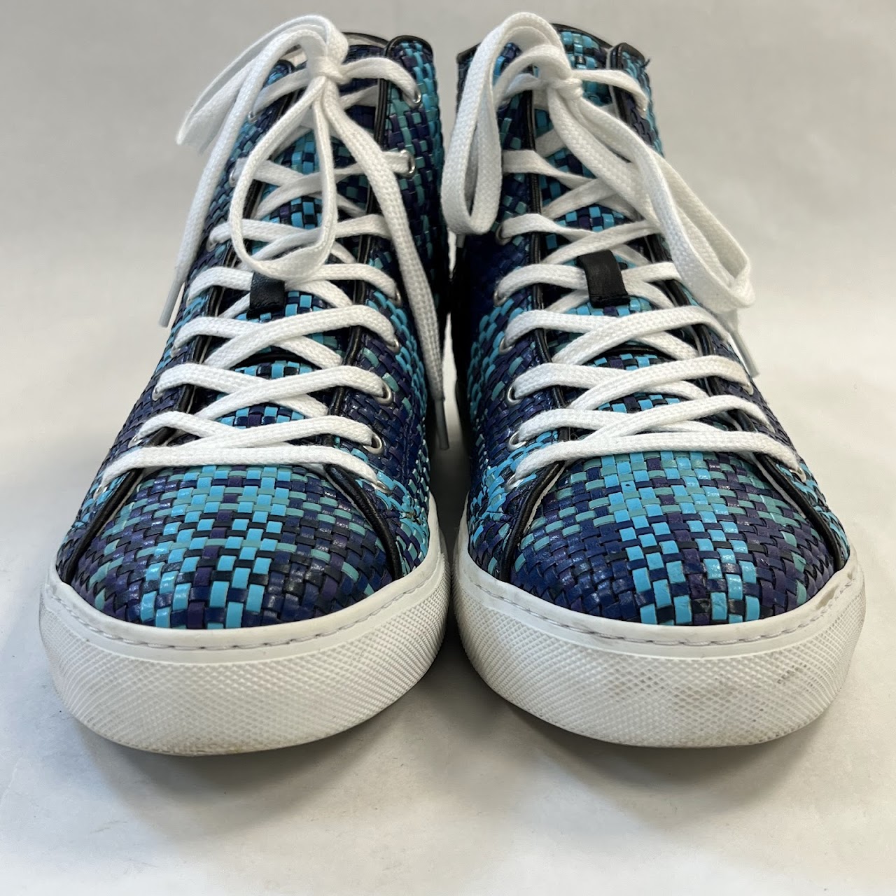 Paul Smith Woven Leather High Top Sneakers