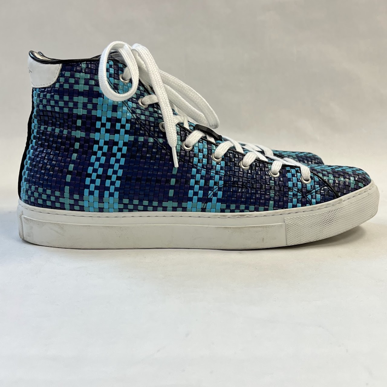 Paul Smith Woven Leather High Top Sneakers