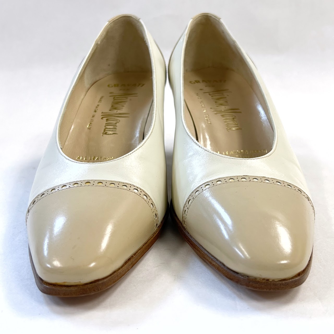 Neiman-Marcus Vintage Oxford Cap Toe Pumps