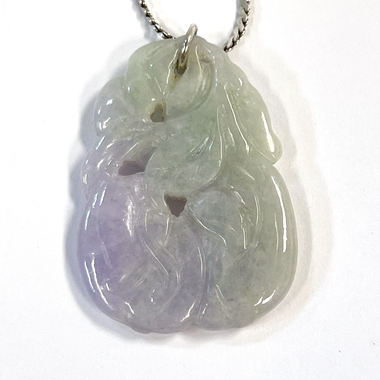 Sterling Silver and Lavender Jade Necklace