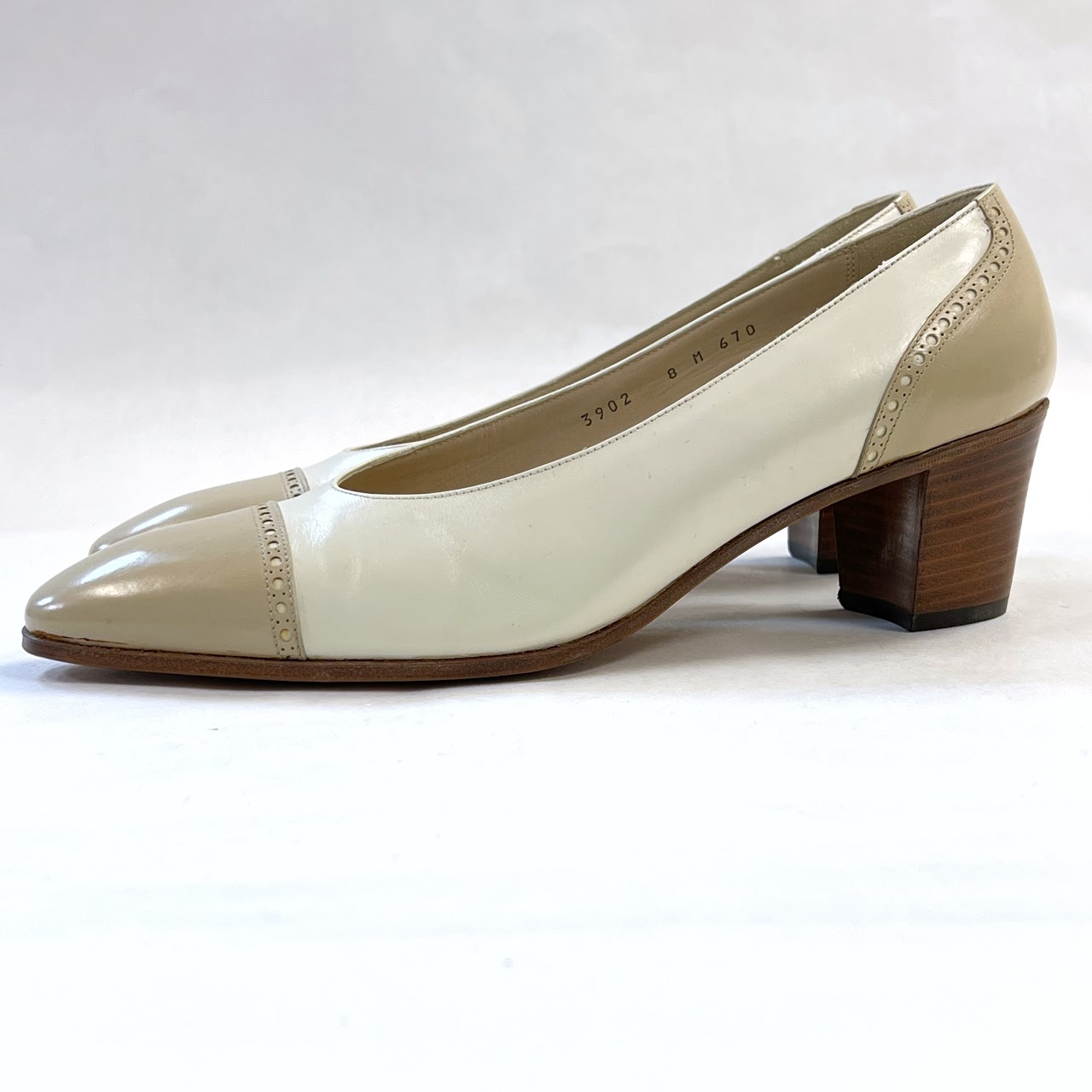 Neiman-Marcus Vintage Oxford Cap Toe Pumps