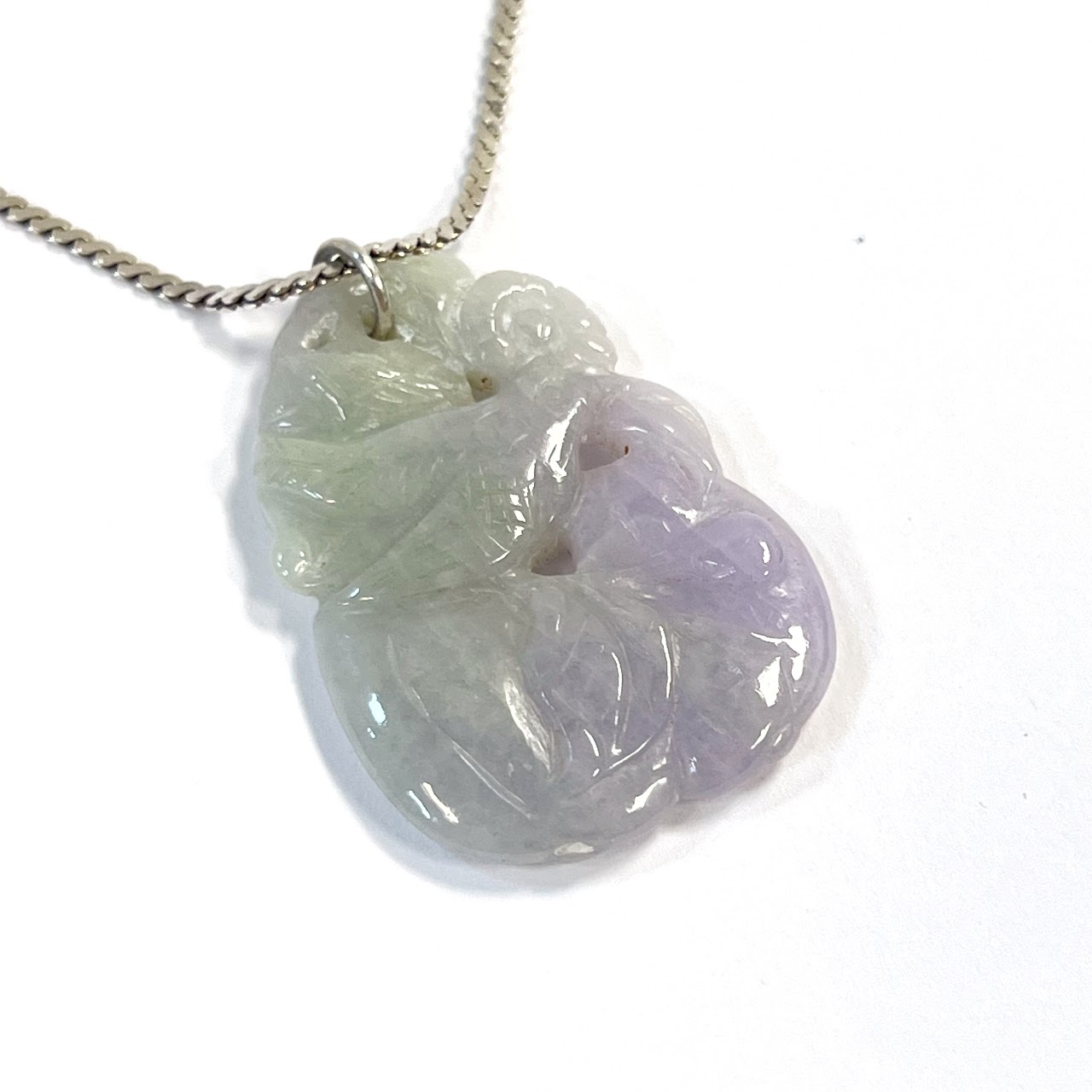 Sterling Silver and Lavender Jade Necklace