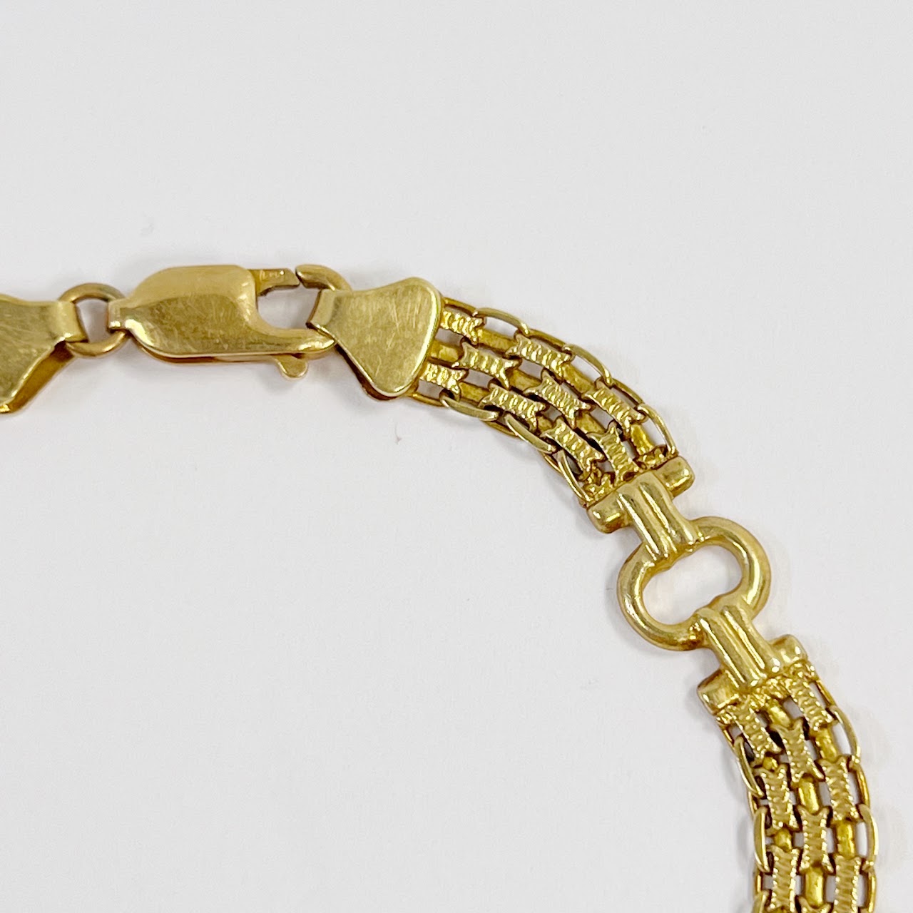 14K Gold Interconnected Chain Bracelet