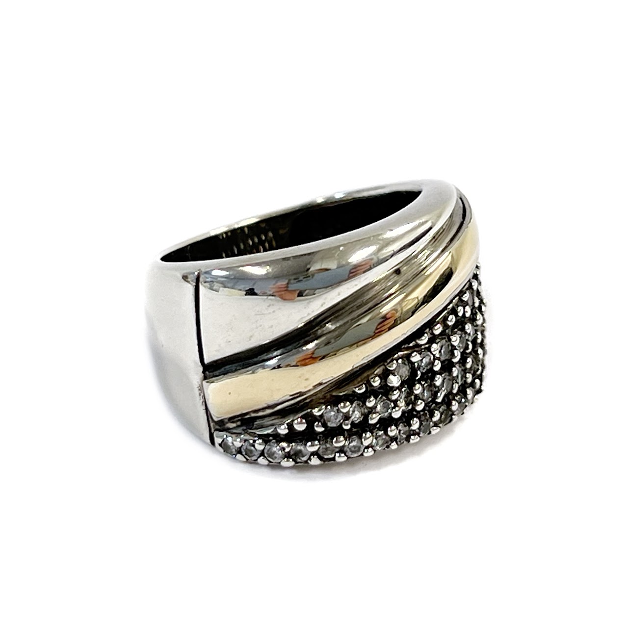 14K Gold and Sterling Silver Mixed Metal Ring