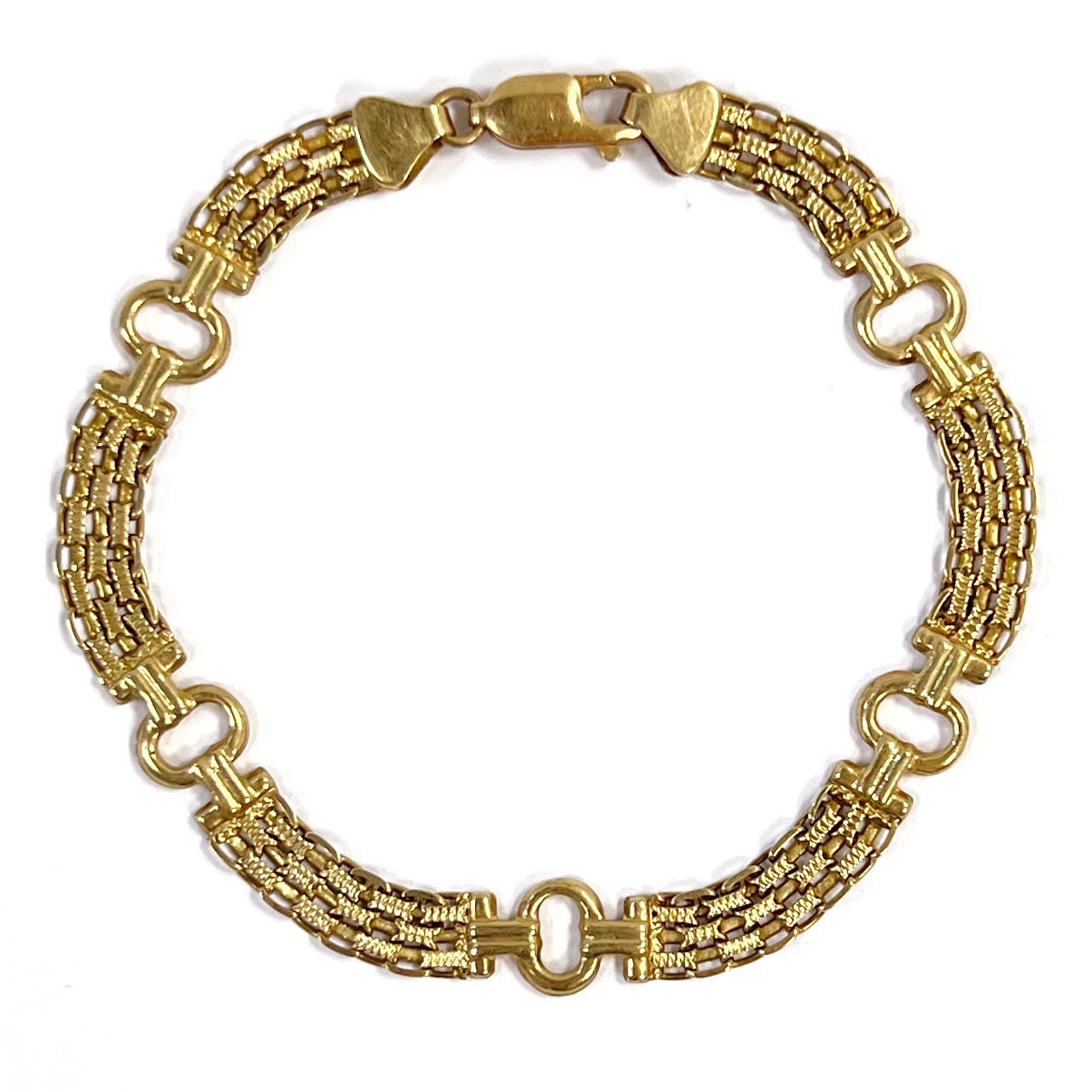 14K Gold Interconnected Chain Bracelet