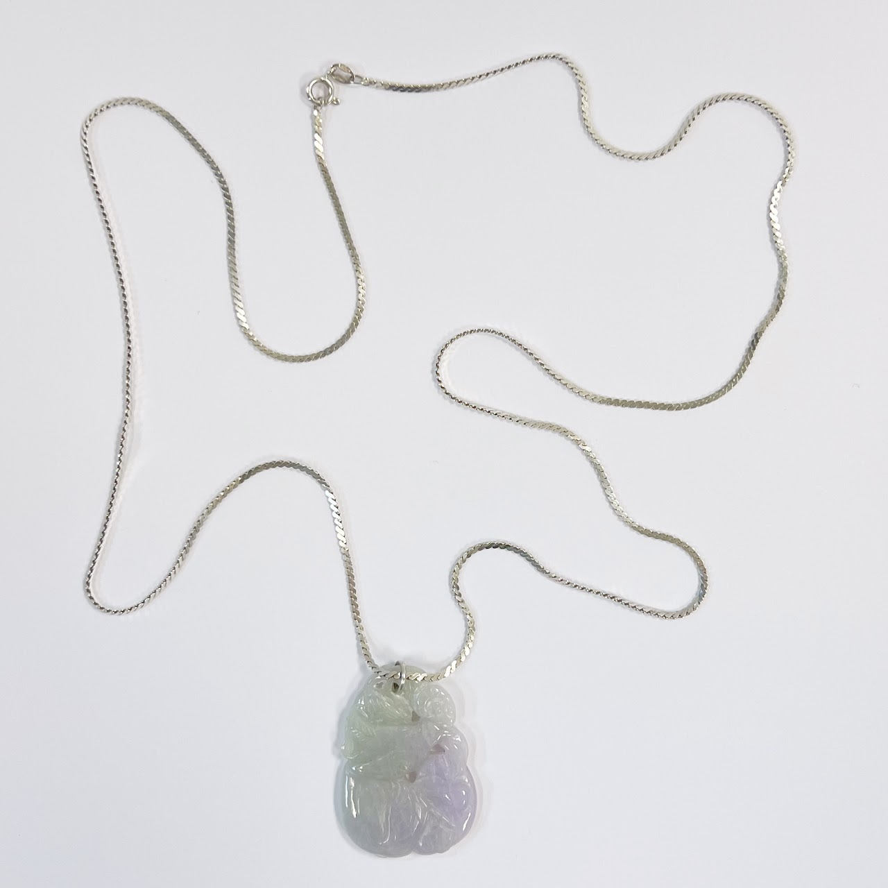 Sterling Silver and Lavender Jade Necklace