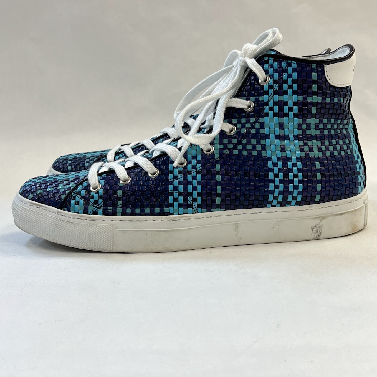 Paul Smith Woven Leather High Top Sneakers