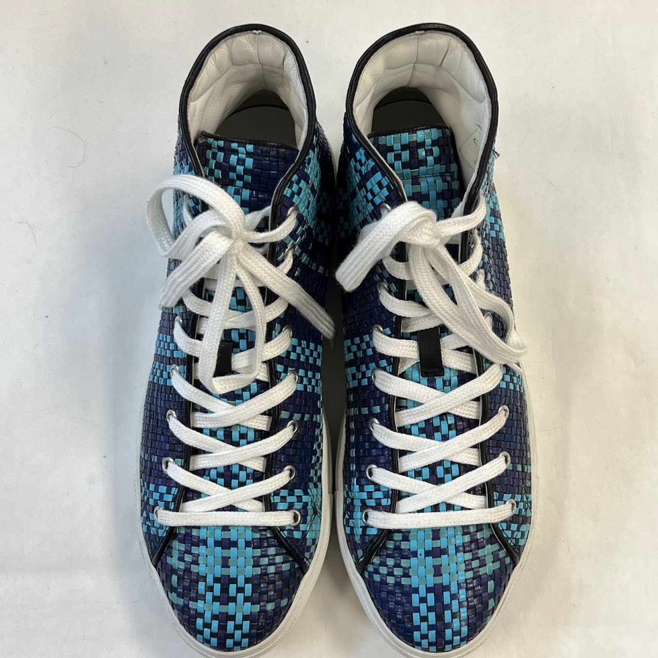 Paul Smith Woven Leather High Top Sneakers