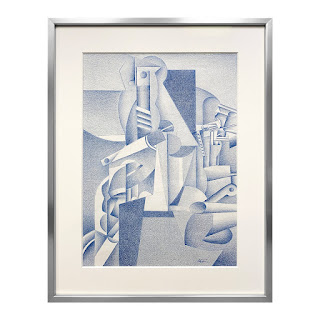 Georges Tesson Airbrush Composition Lithograph Print