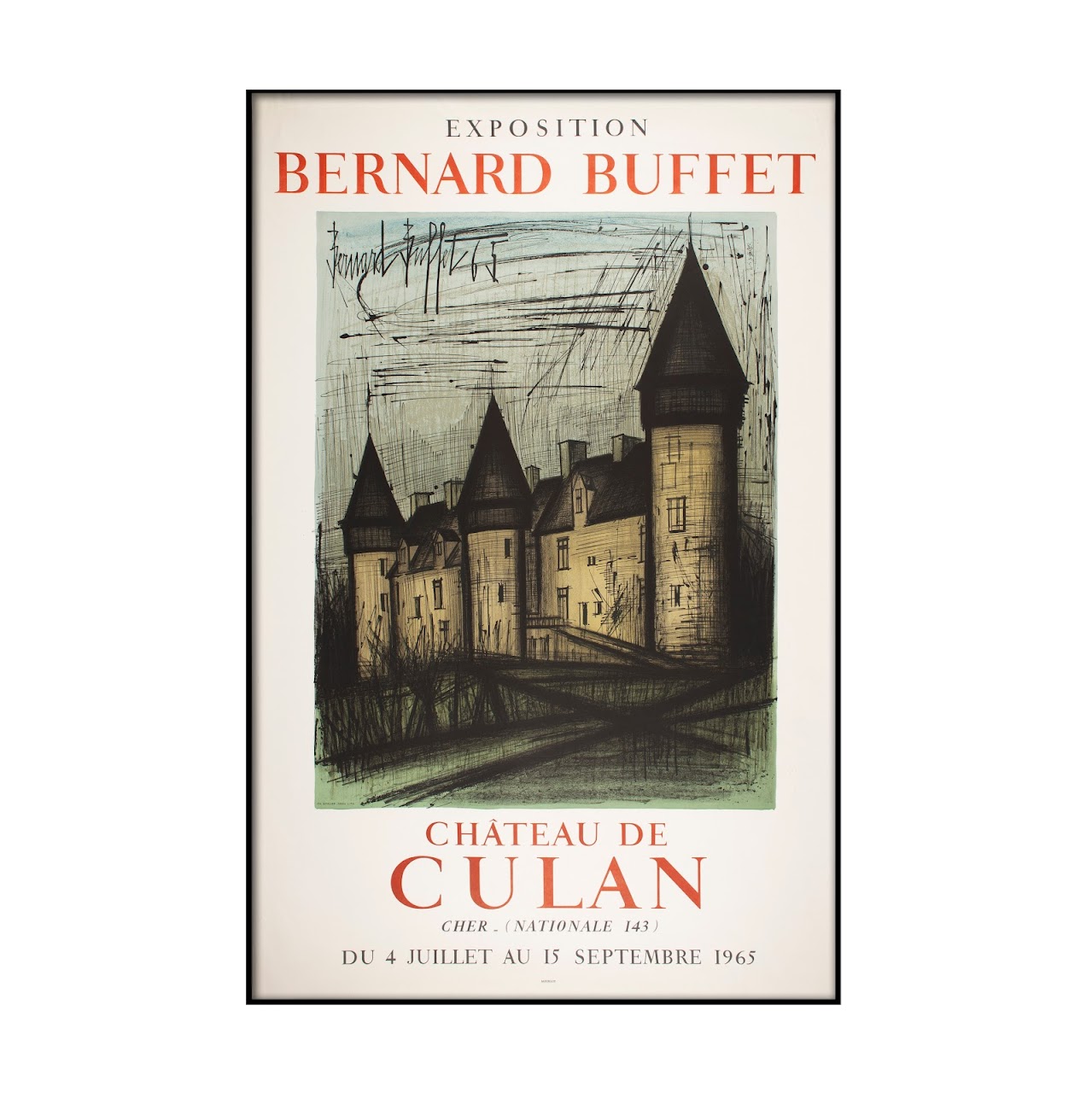 Bernard Buffet 'Exposition Bernard Buffet, Château de Culan' Lithograph