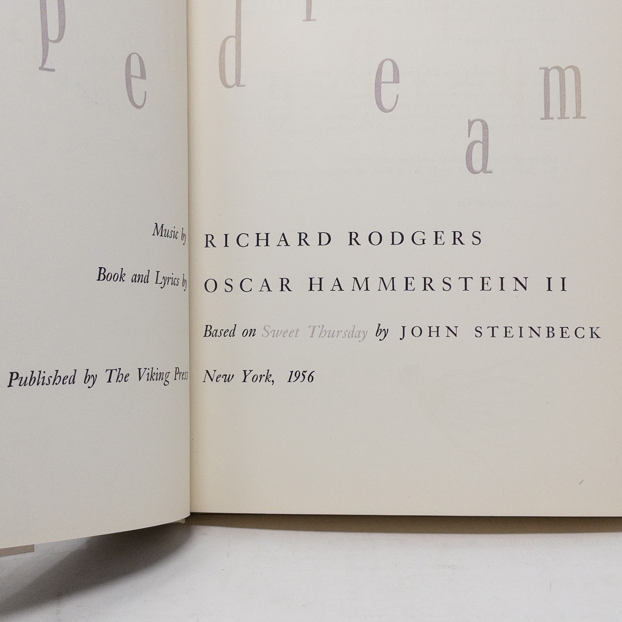 Oscar Hammerstein: Pipe Dream Signed First Edition Book
