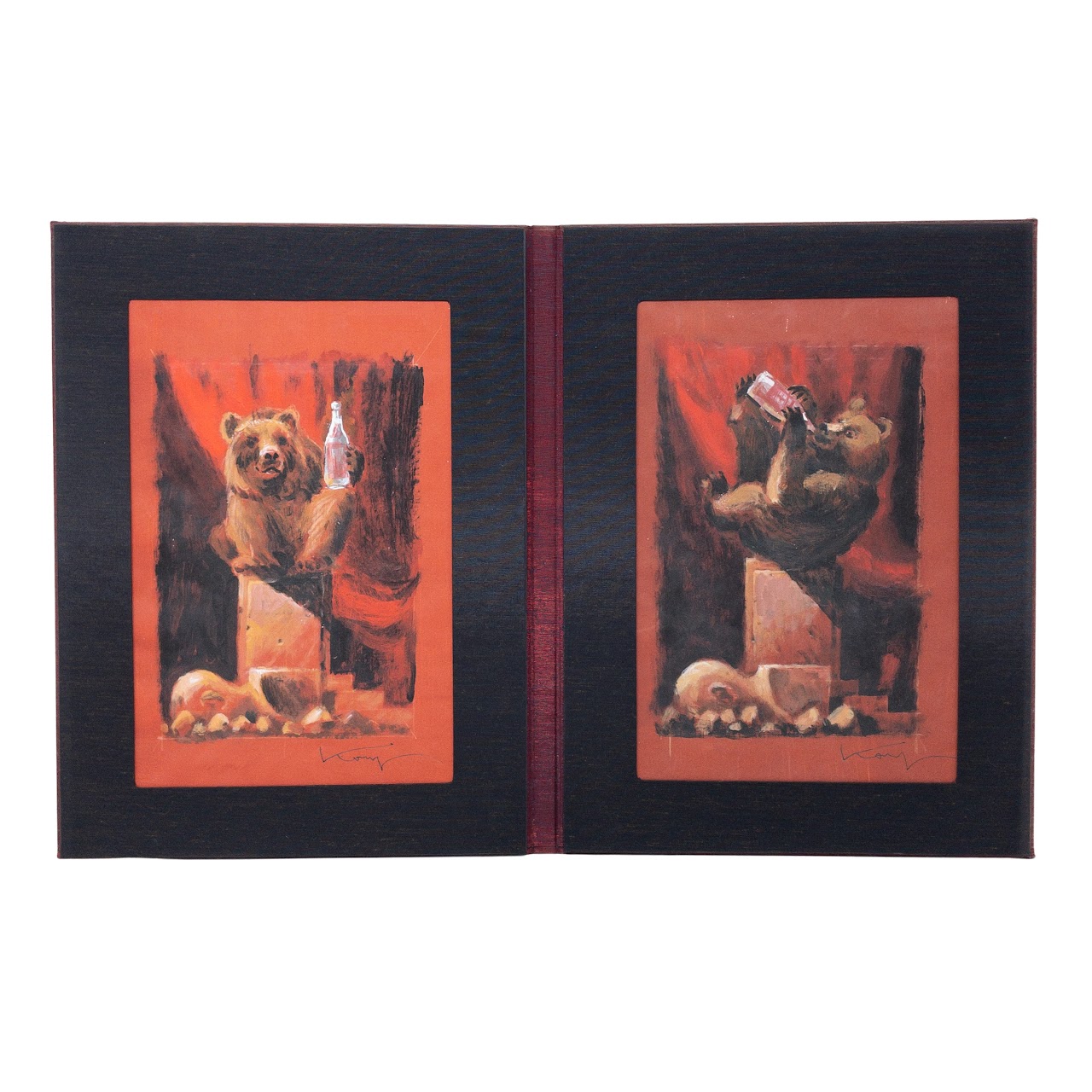 Vitaly Komar: The Bear Artwork Pair In Folder