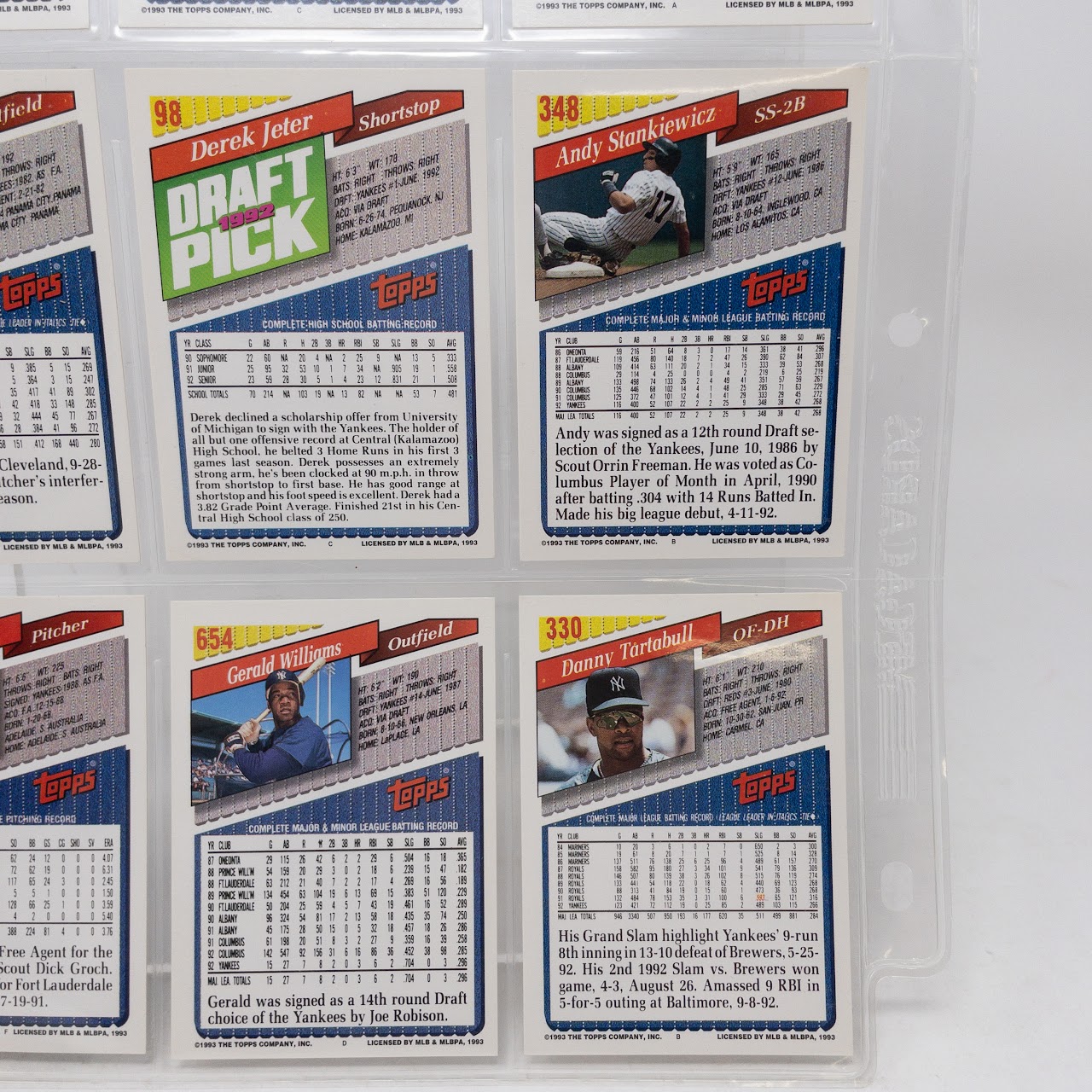 Derek Jeter 1992 Draft Pick Topps Baseball Card