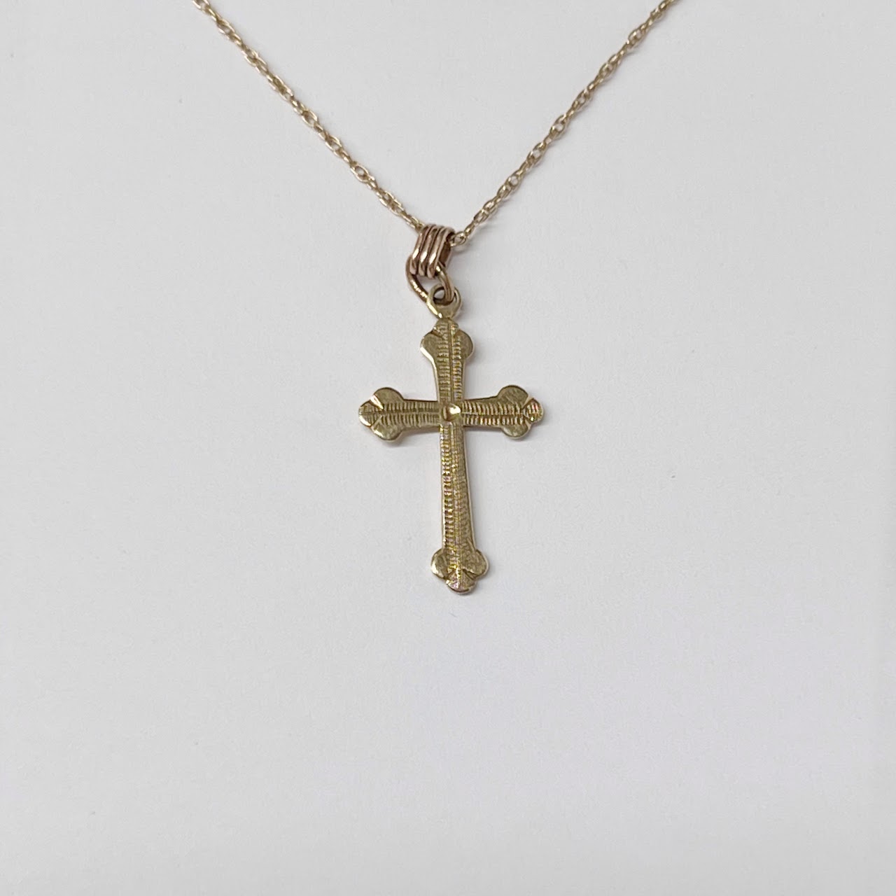 14K Gold First Communion Cross Pendant Necklace