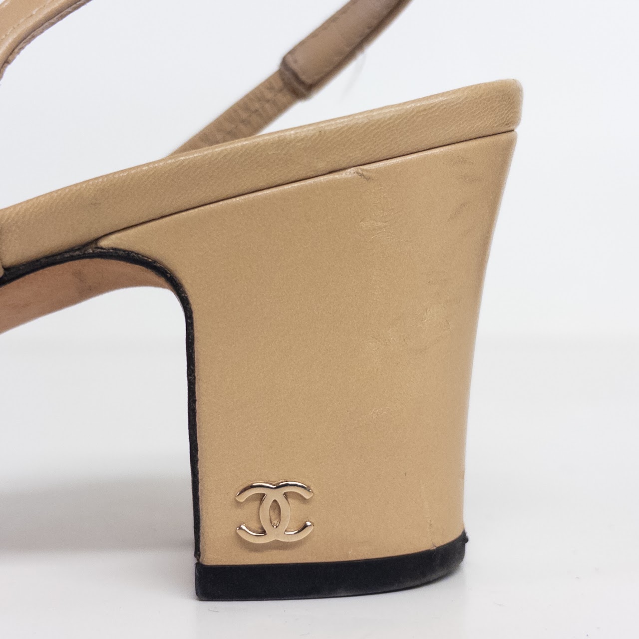 Chanel Leather Two Tone Slingback Pumps