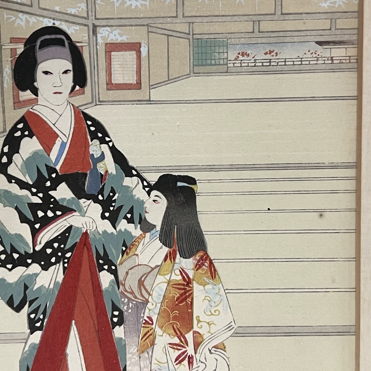 Hasegawa Sadanobu III 'In the Palace' Woodblock Print