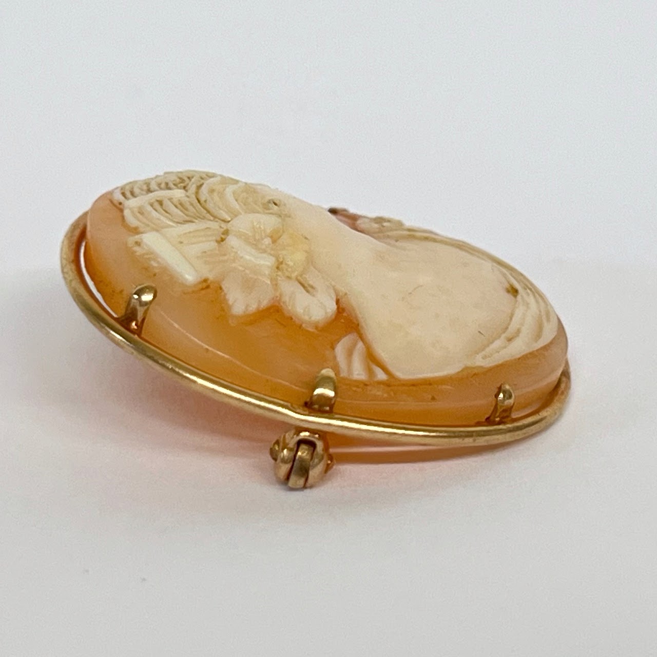 10K Gold Cameo Brooch