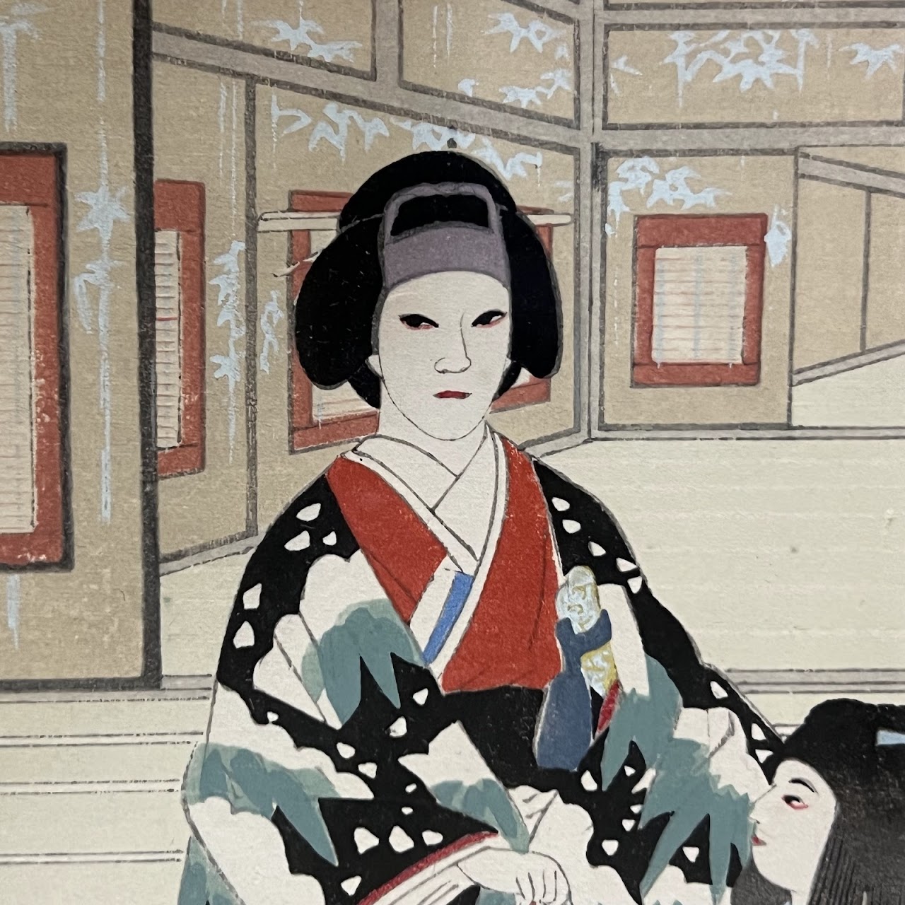 Hasegawa Sadanobu III 'In the Palace' Woodblock Print