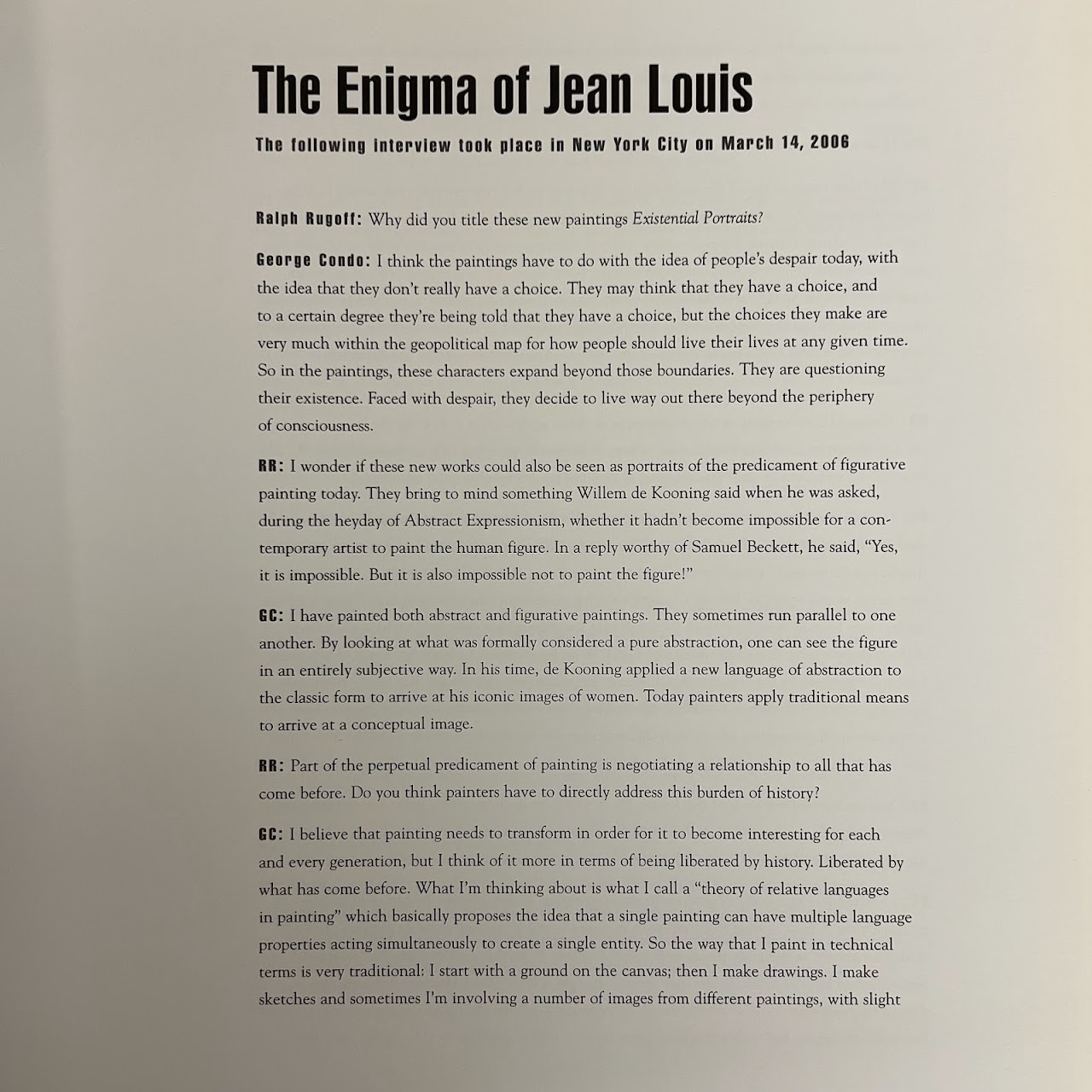 'George Condo: Existential Portraits' First Edition