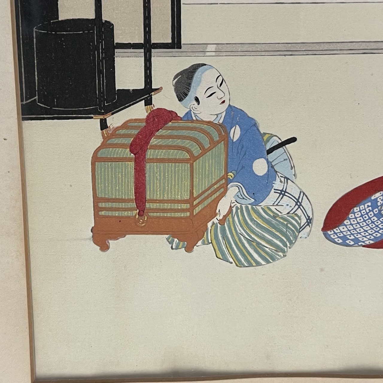 Hasegawa Sadanobu III 'In the Palace' Woodblock Print