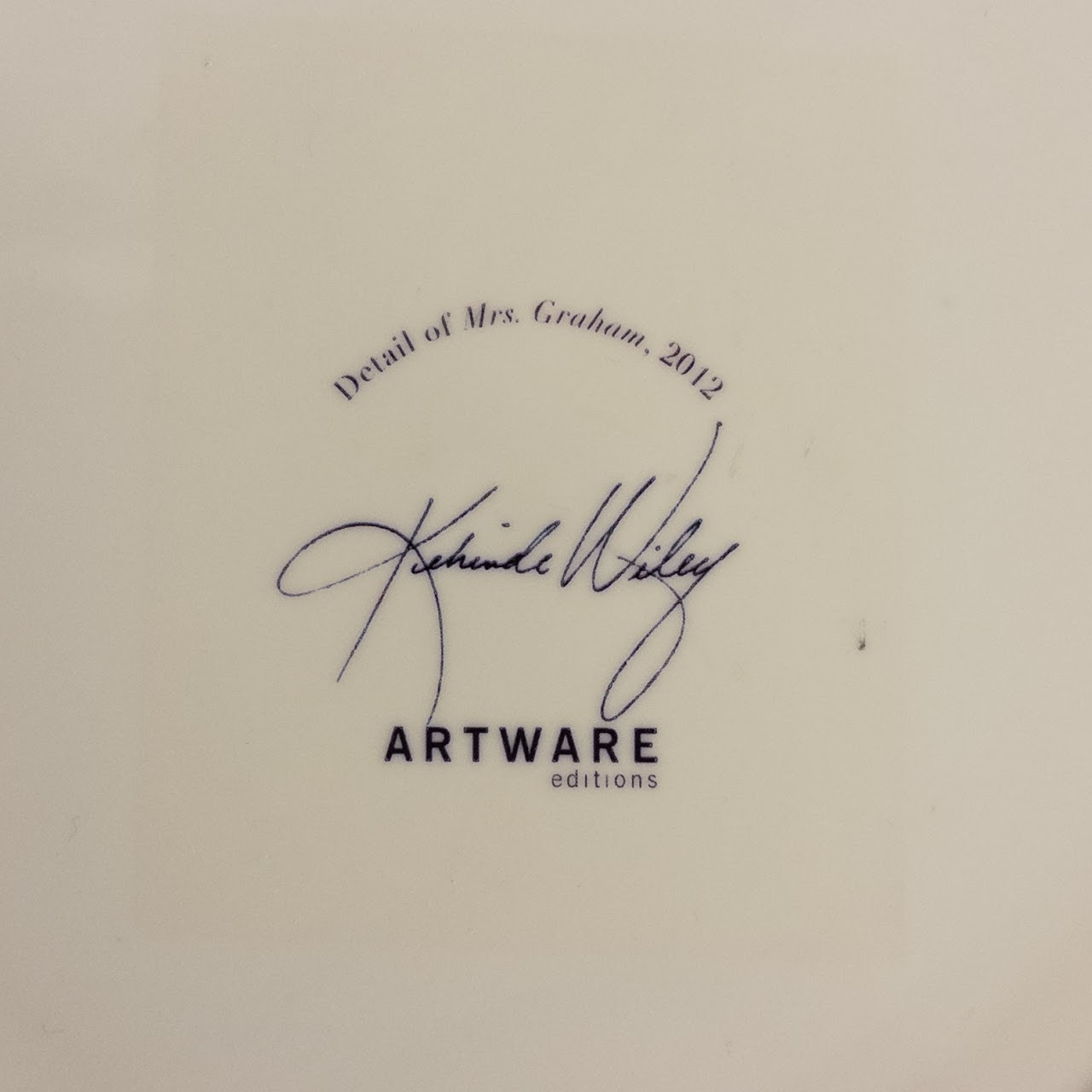 Kehinde Wiley Artware Porcelain Plate Set of Six