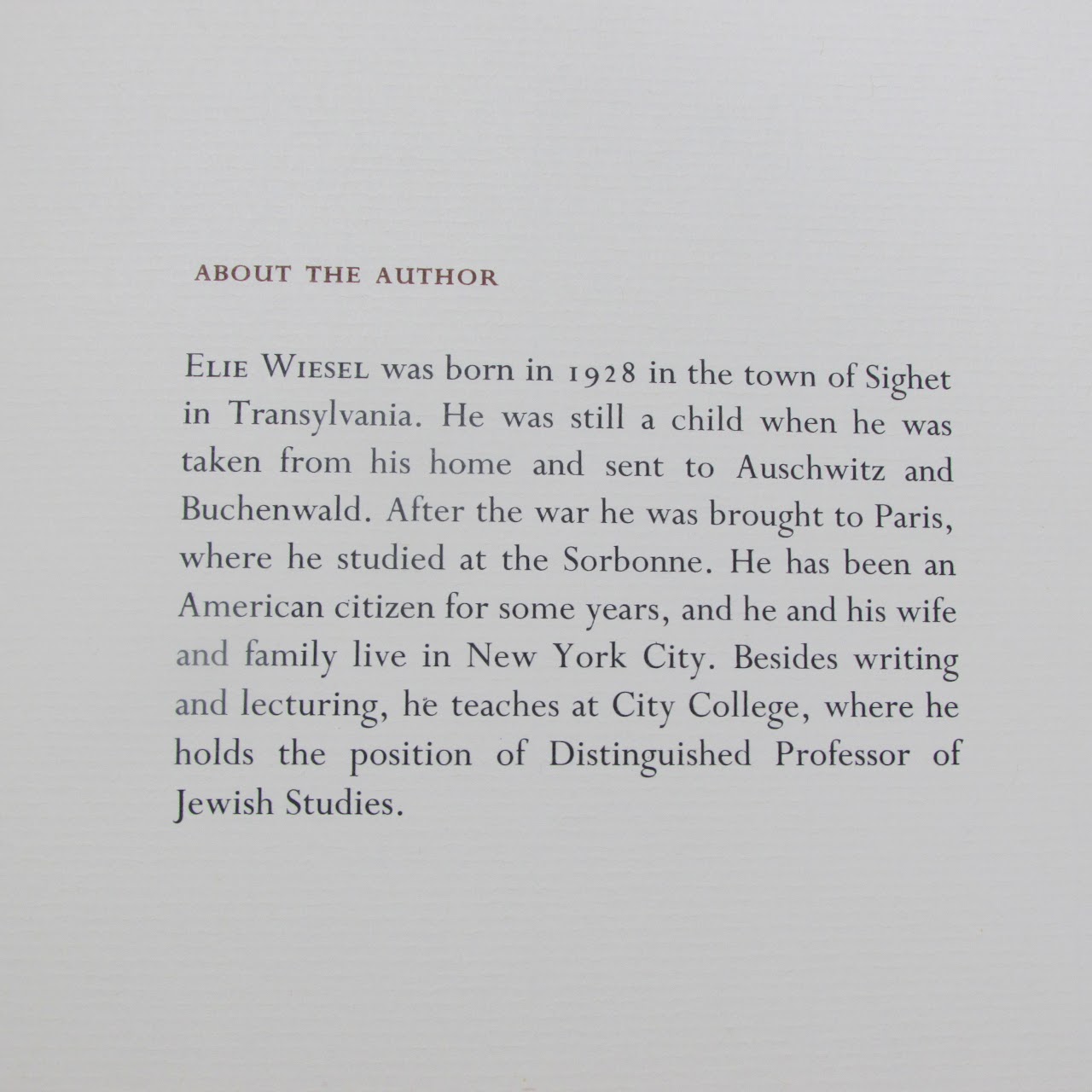 Elie Wiesel: 'Ani Maamin (A Song Lost and Found Again)' Signed Limited First Edition