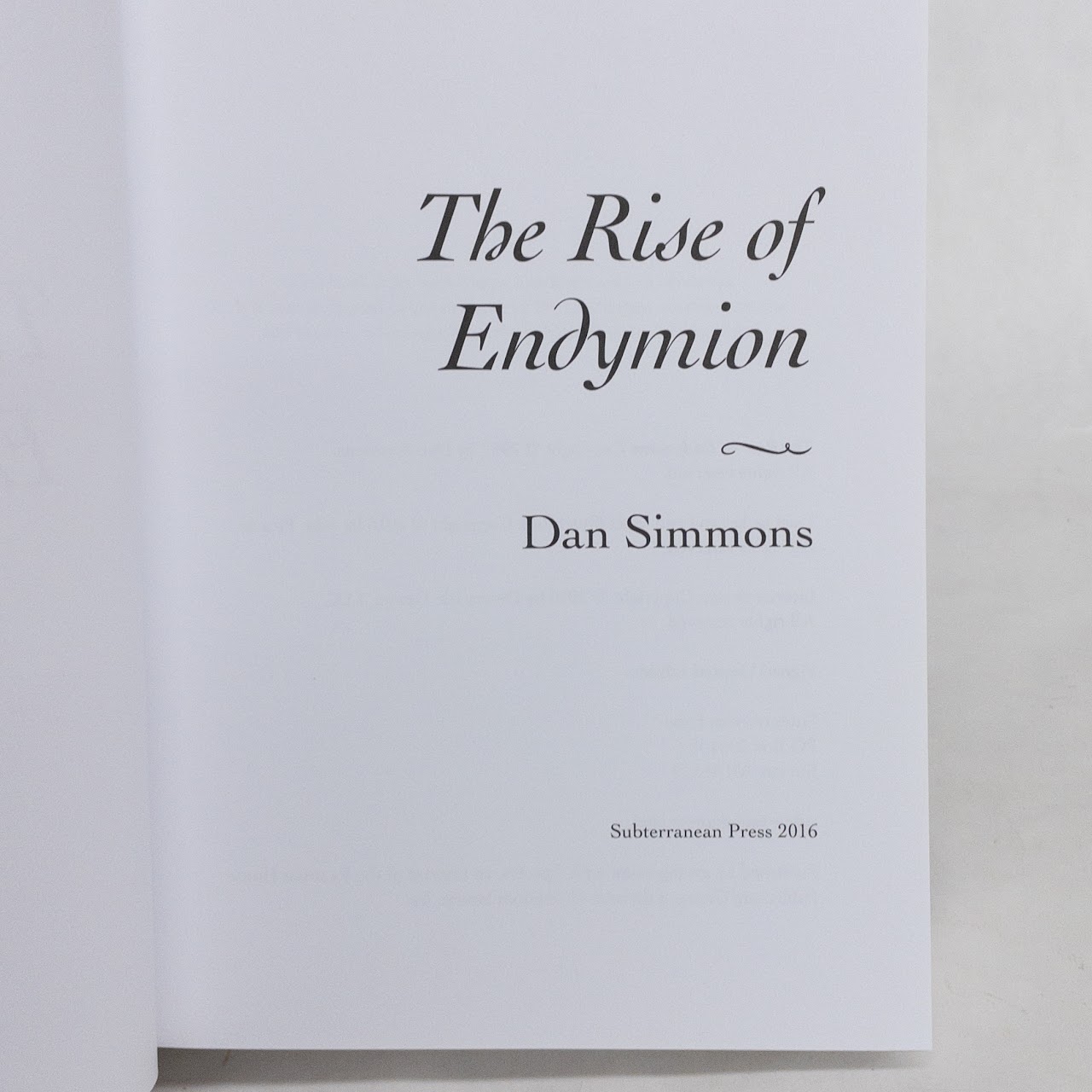 Dan Simmons: 'The Rise Of Endymion' Signed Limited Edition