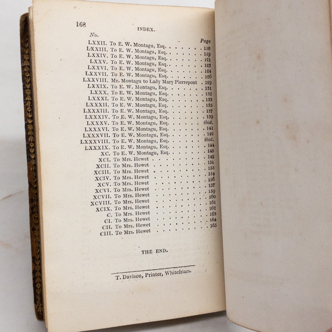 'The Letters Of Lady M. W. Montagu From Constantinople'  1820 Edition