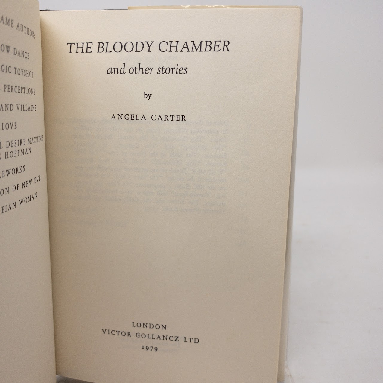 Angela Carter: 'The Bloody Chamber and Other Stories' RARE 1st Ed. 1st Printing