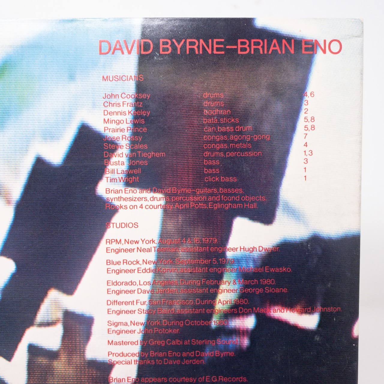 Brian Eno + David Byrne: 'My Life in the Bush of Ghosts' 1981 LP