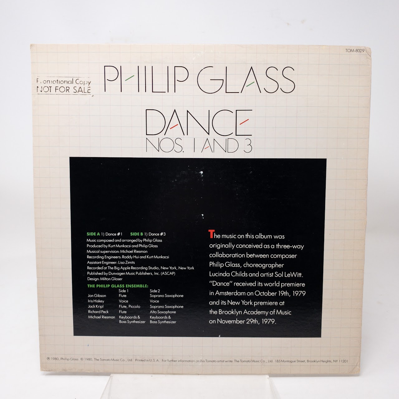 Philip Glass: 'North Star' 1977 & 'Dance Nos. 1 and 3' 1980 LP Pair