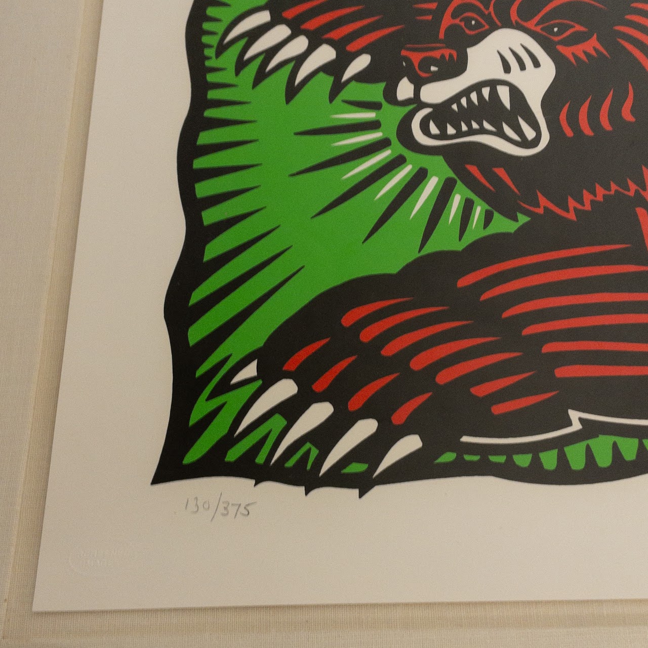 Burton Morris 'The Bear' Signed Contemporary Pop Art Serigraph