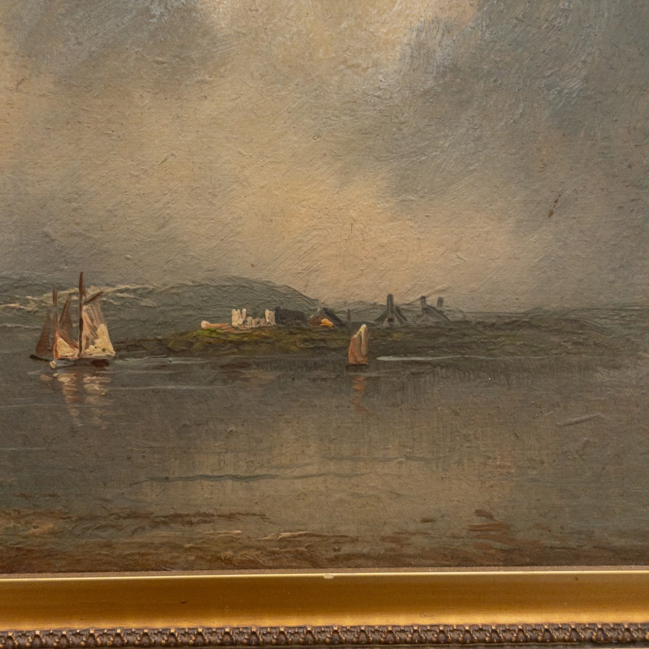 William Merritt Post Signed Oil Seascape Painting