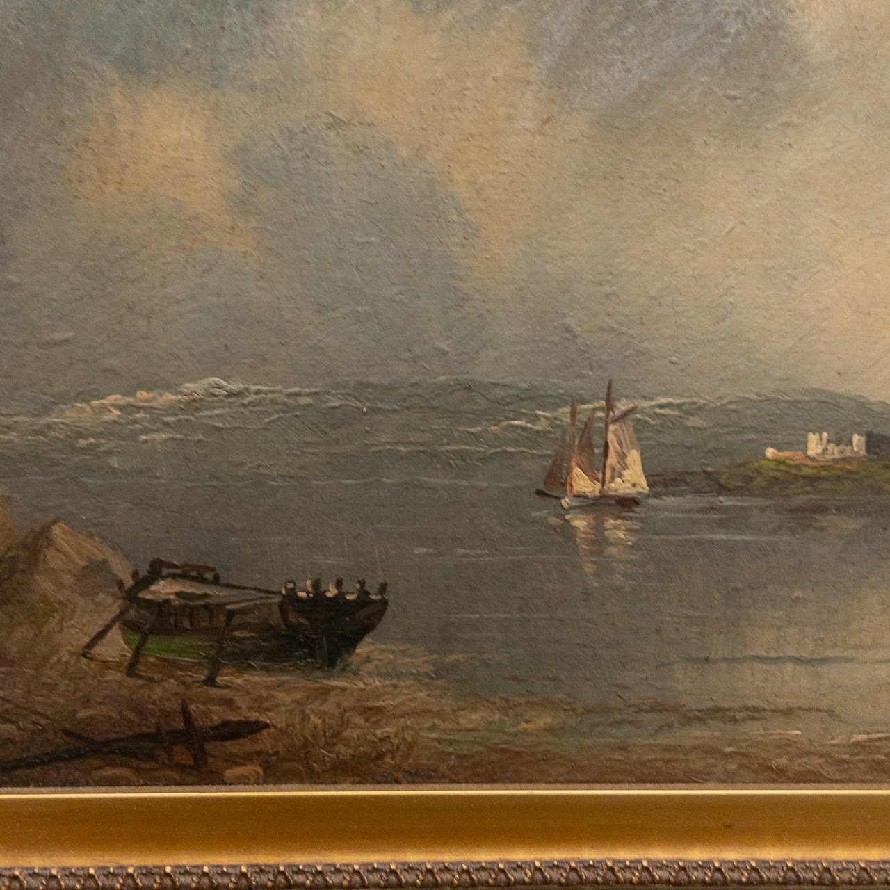 William Merritt Post Signed Oil Seascape Painting