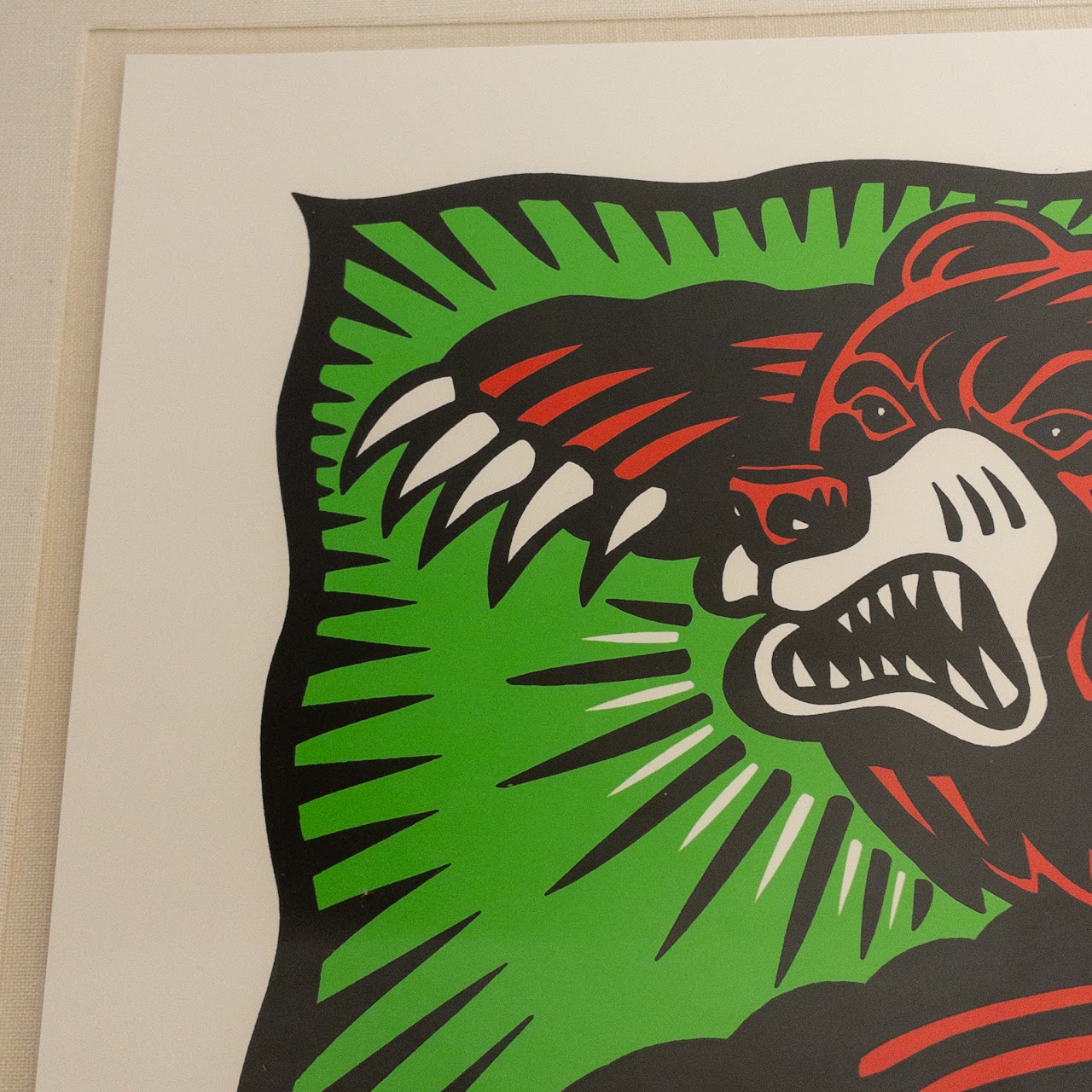 Burton Morris 'The Bear' Signed Contemporary Pop Art Serigraph