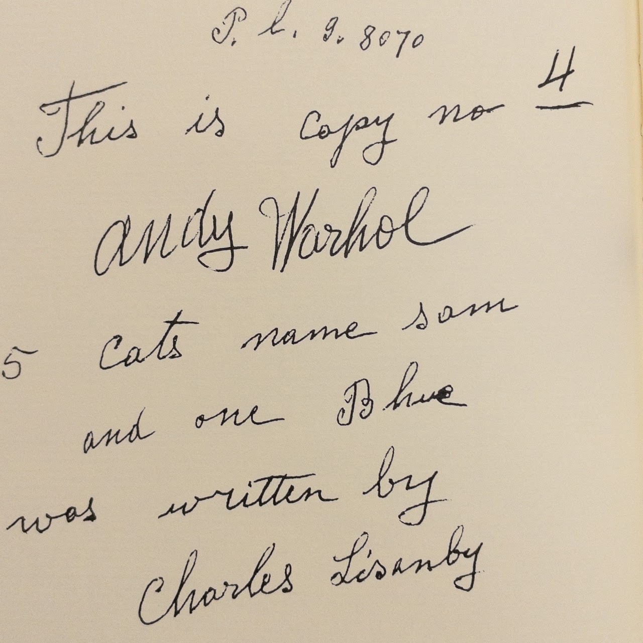 25 Cats Named Sam & One Blue Pussy + Holy Cats By Andy Warhol's Mother 1987 First Ed.