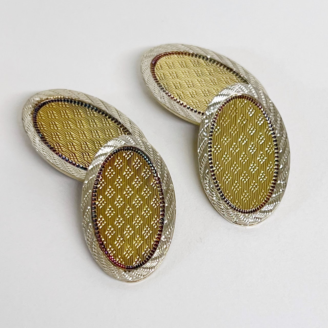 14K Gold Bi Color Cufflinks