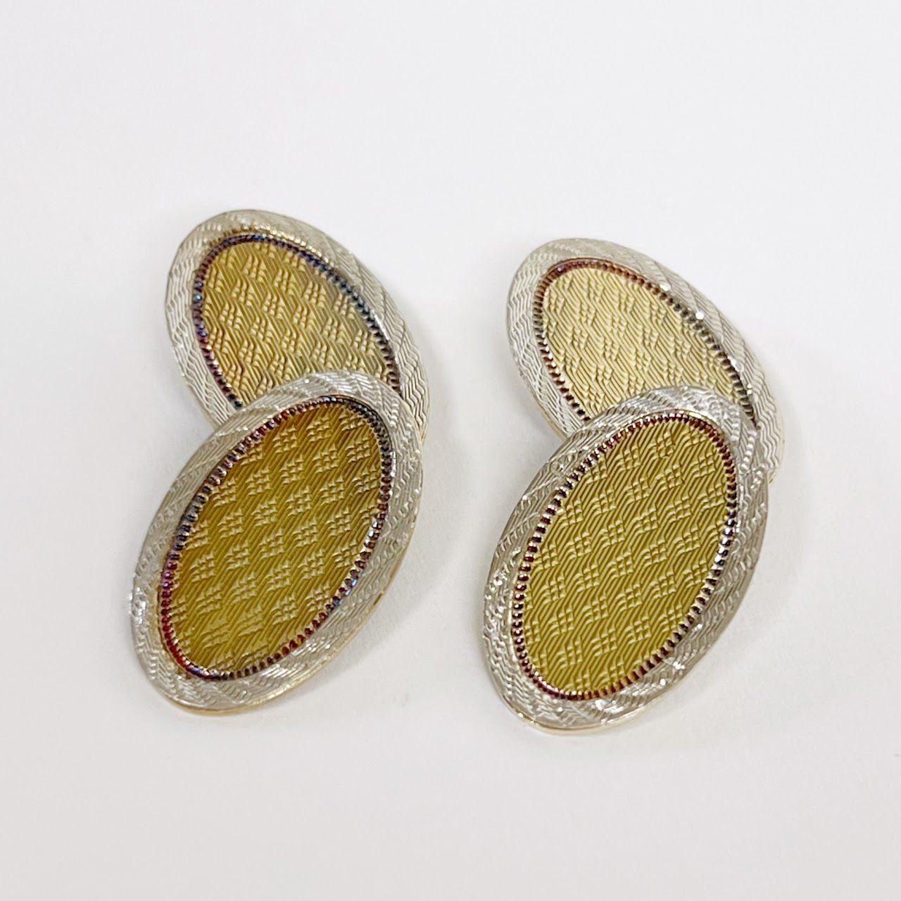 14K Gold Bi Color Cufflinks