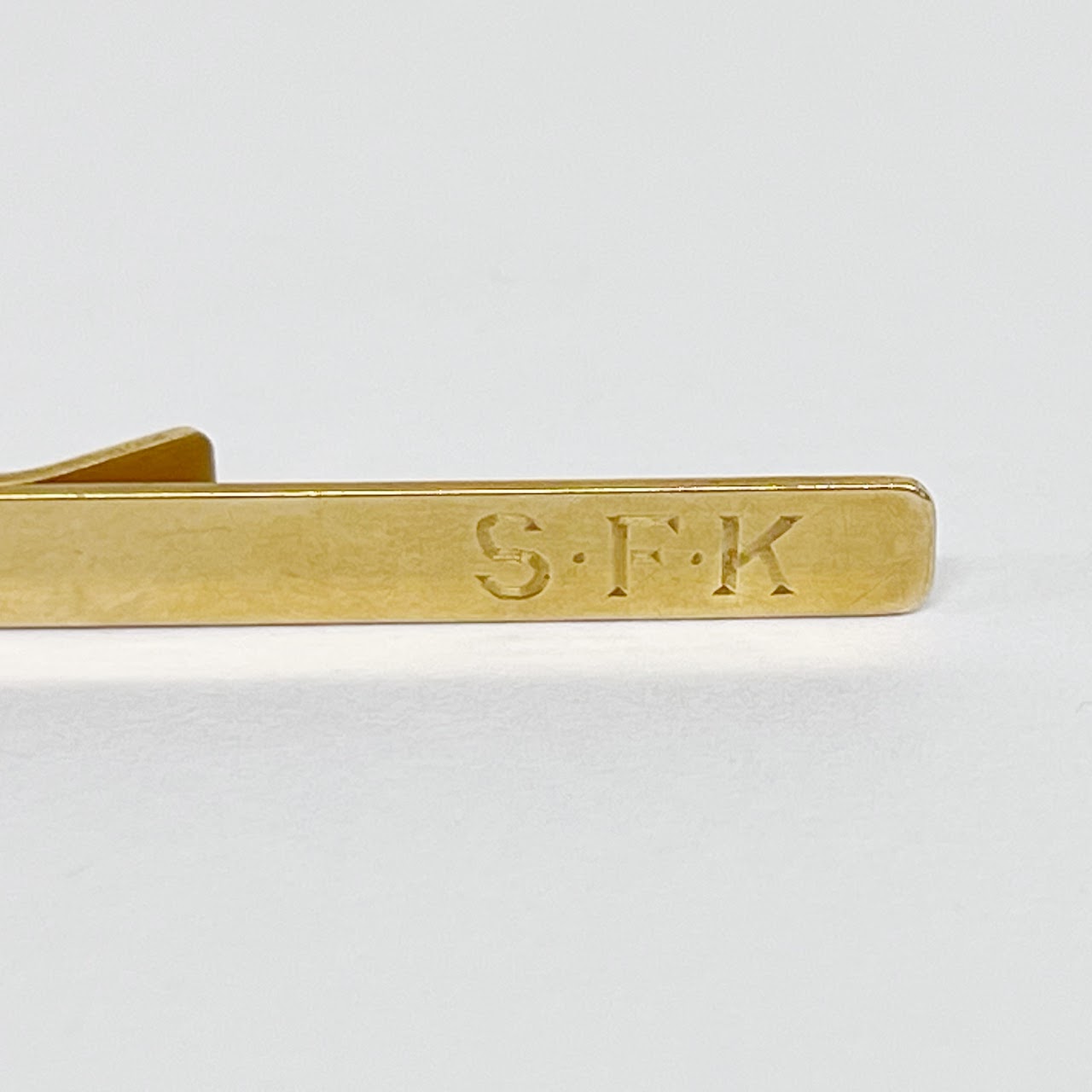 14K Gold Monogrammed Tie Clip